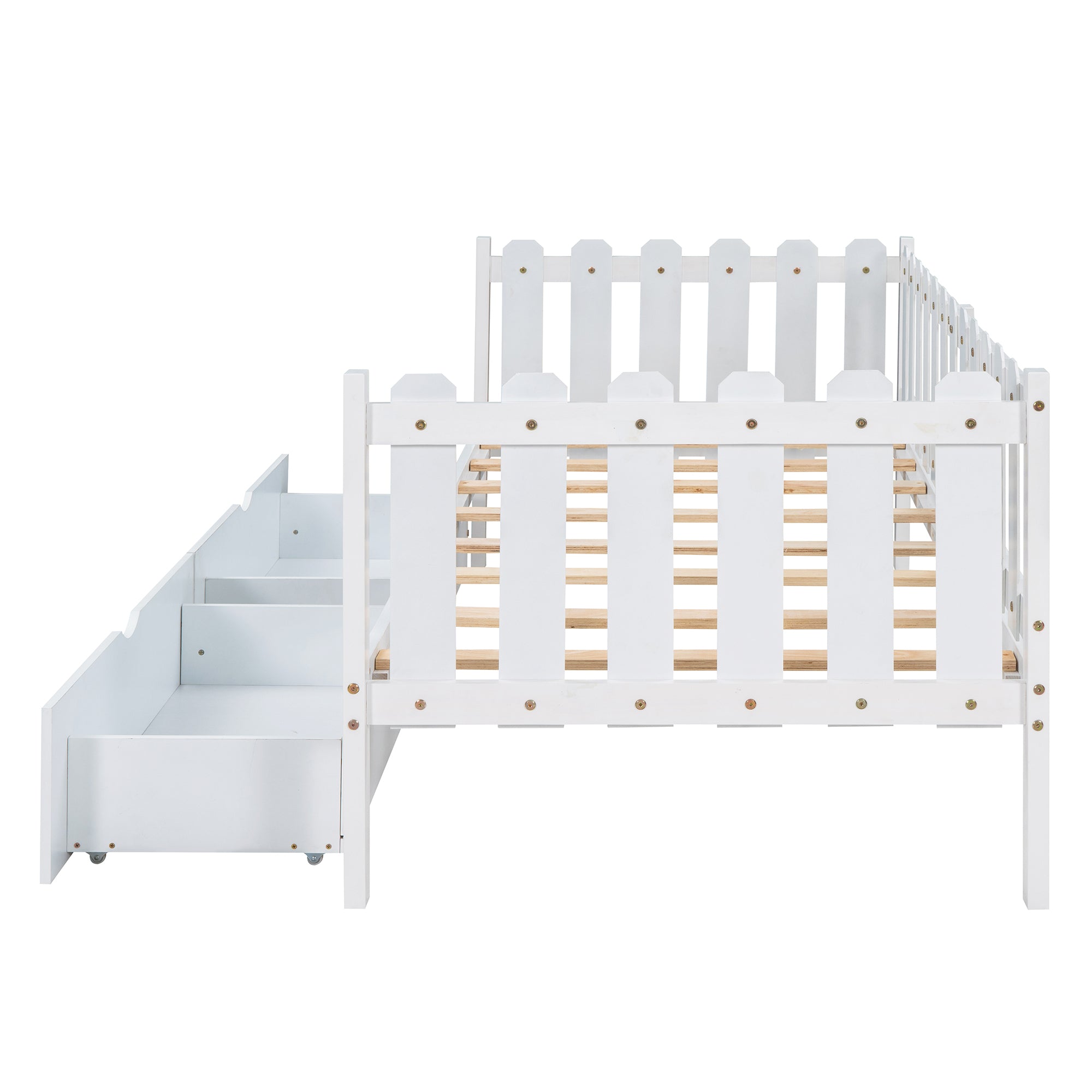 90x200 Einzeltagesbett für Kinder mit Schublade（Weiß）