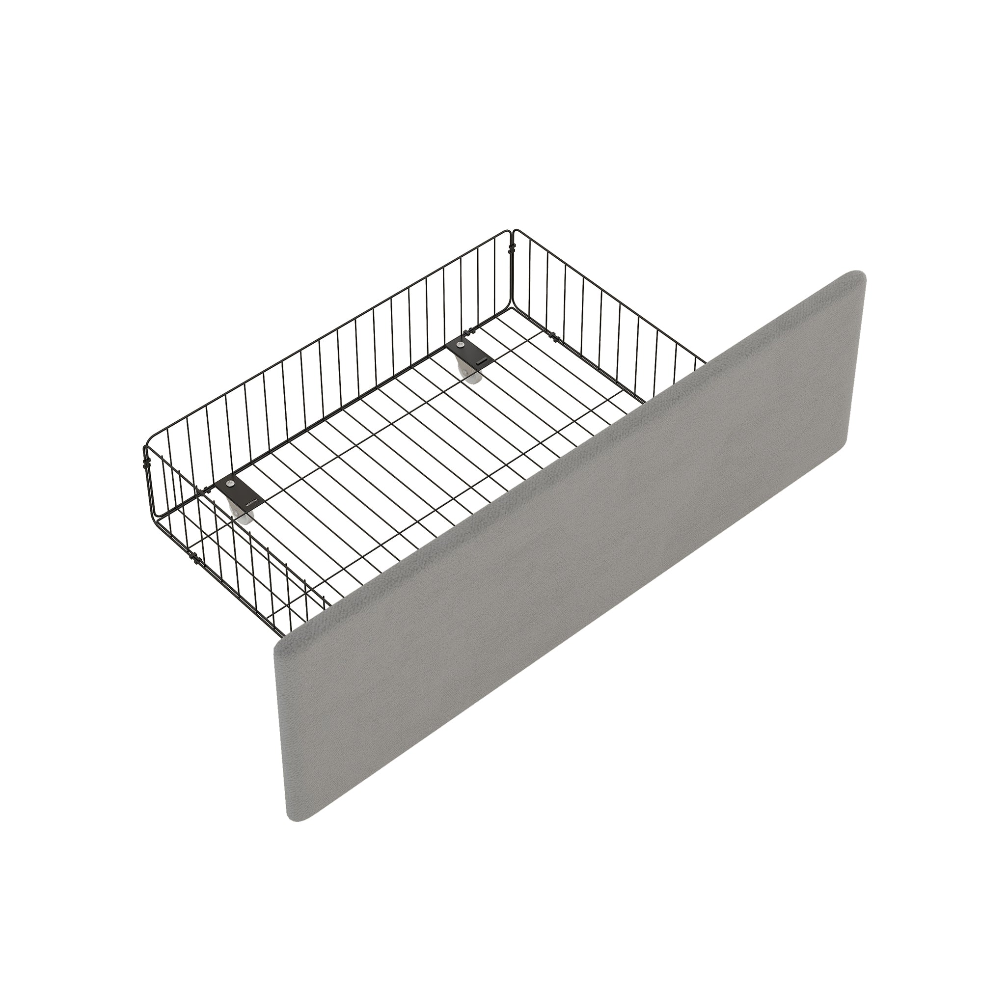 Double Size Polster Plattform Bett mit vier Schubladen auf zwei Seiten,Verstellbares Kopfteil,Grau(140*200cm)