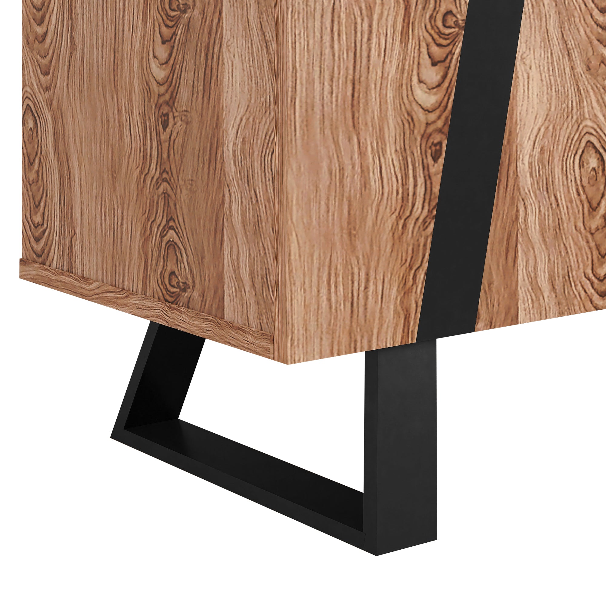 Sideboard mit Holzmuster, Spanplatte Oberfläche Schwarzer Siebdruck, mit 2 Türen 4 Schubladen 6 Griffen, Moderne Kommode Beistellschrank Wohnzimmer Schlafzimmer, 160*35*85cm
