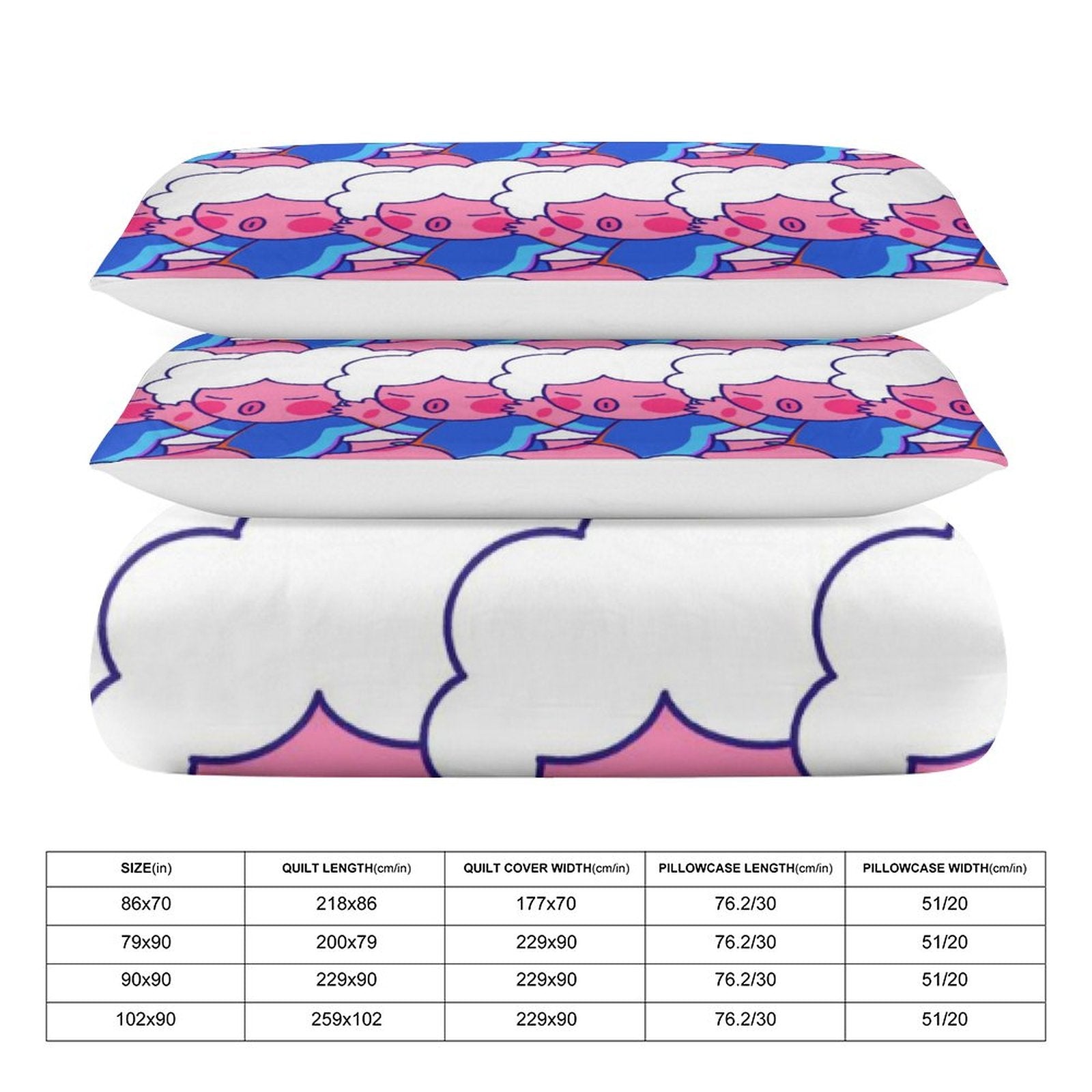 SIKAINI 3-teiliges Bettwäsche-Set (1 Bettbezug + 2 Kissenbezüge) Persönliche Anpassung03